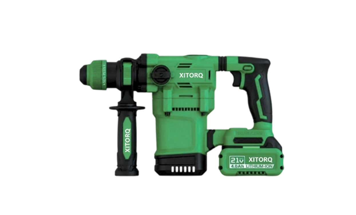 Ciocan rotativ fără perii cu litiu-ion de 21 V — burghiu/daltă/ciocan cu 3 moduri, energie de impact de 4,5 J